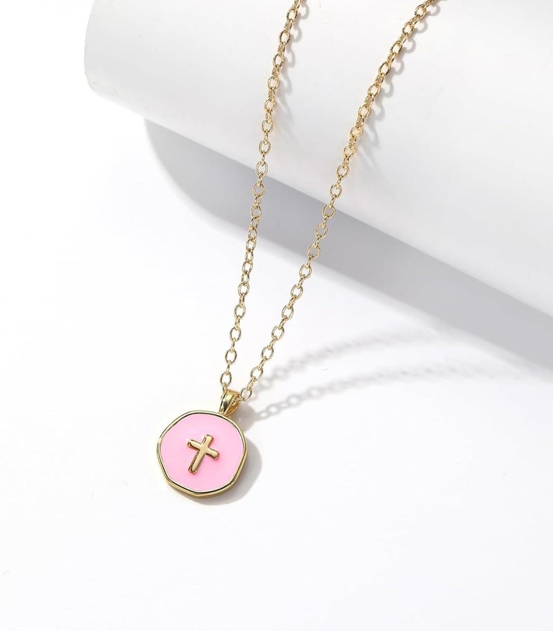 Drogomen Store Cute Small Cross Necklace, First Communion Baptism Decorations Party Favors Christian Religious Easter Jewelry Gifts for Daughter Granddaughter Niece - Image 2